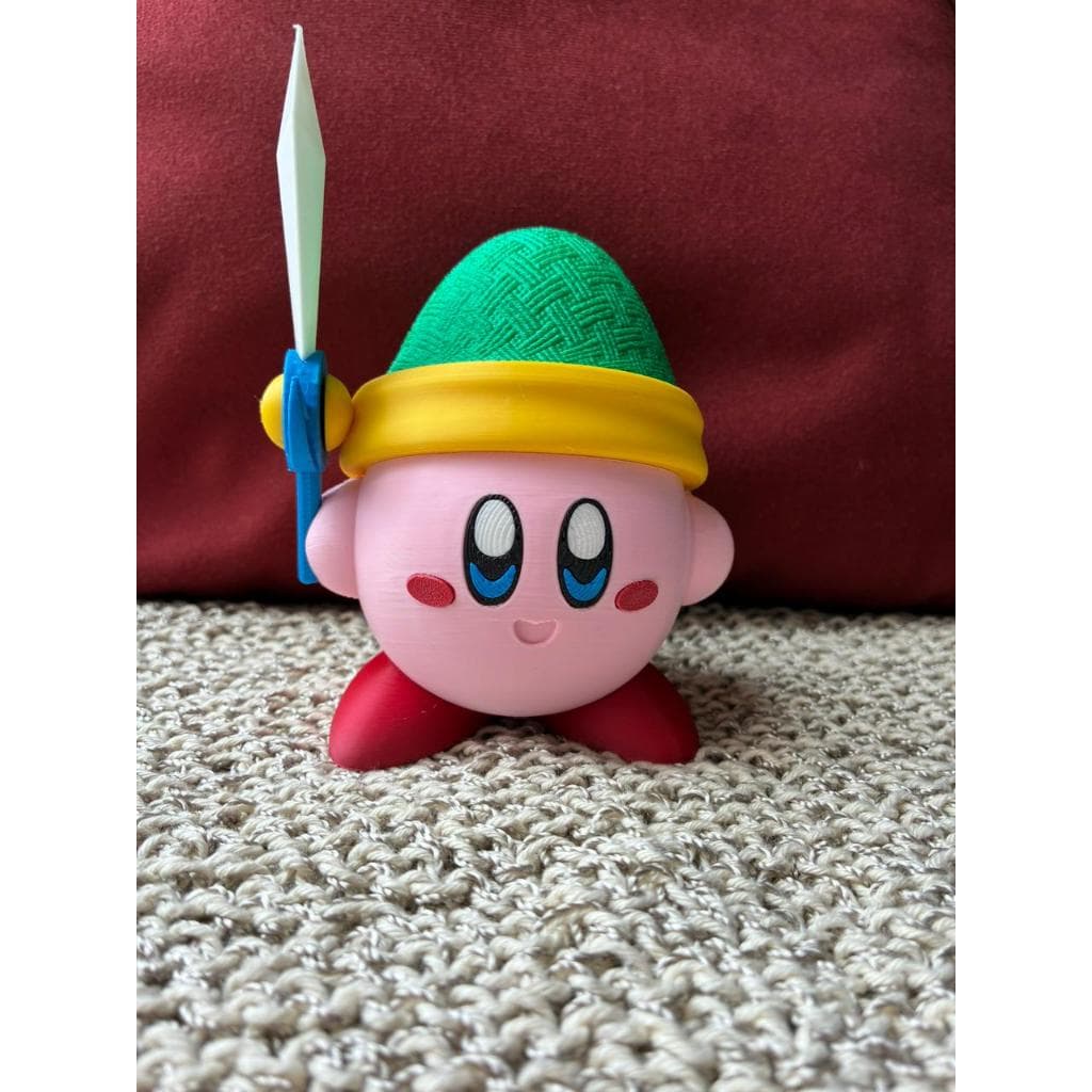 Miniatura 3D Kirby Guerreiro com Espada – Figura Colecionável