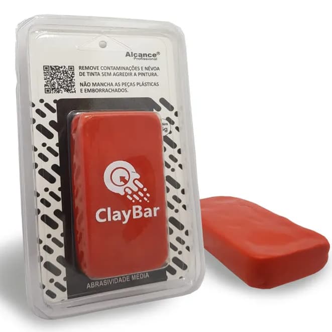Barra Descontaminante De Pintura ClayBar Abrasividade Média 75g - Alcance Profissional