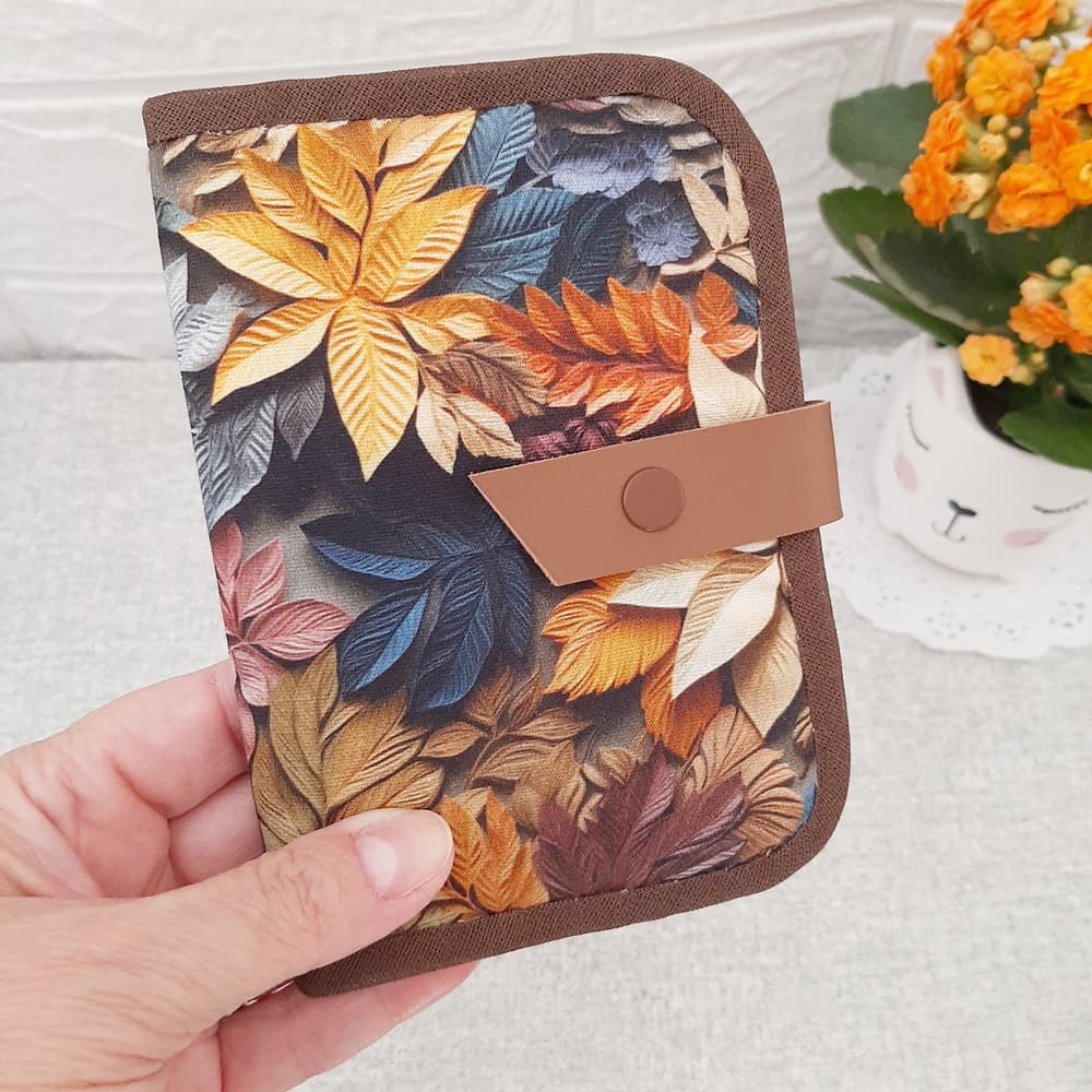 Carteira Feminina de Tecido Compacta para Cartões Documentos Moedas
