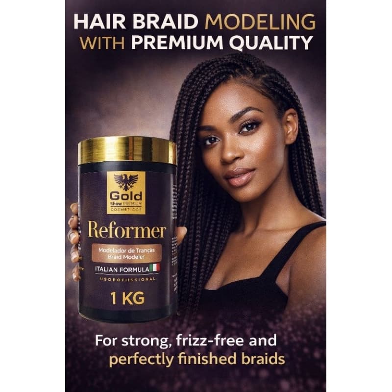 POMADA MODELADORA REFORMER PARA TRANÇAS BOX BRAIDS NAGO BABY HAIR GOLD SHOW COSMÉTICOS