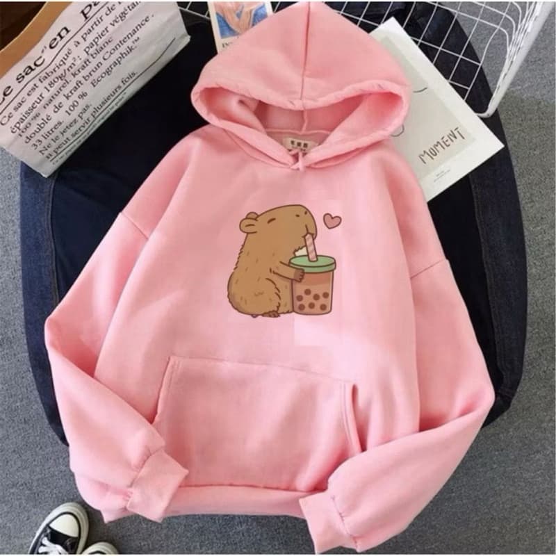 Blusa de Moletom Capivara Fofa Milk Com Capuz Casaco Envio Imediato