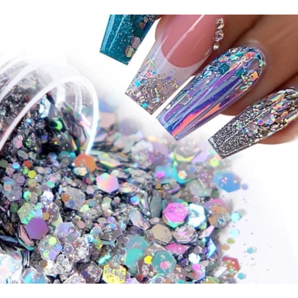 Kit 12 Glitter Flocado para Unhas | Efeito Veludo 3D | Profissional Gel Acrílico Resina