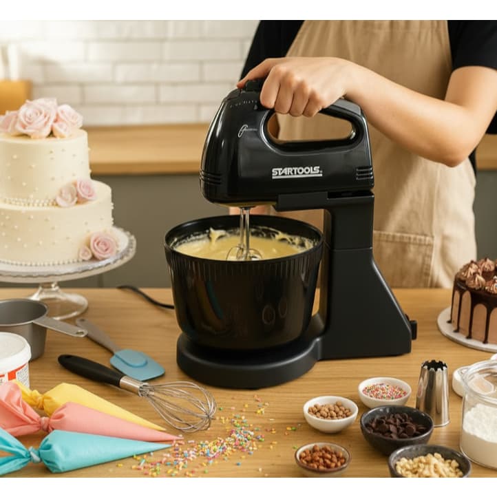 Batedeira Elétrica 220V/110V 250W Com Tigela 2L Cor Preta Perfeita Para Você Dona de Casa!