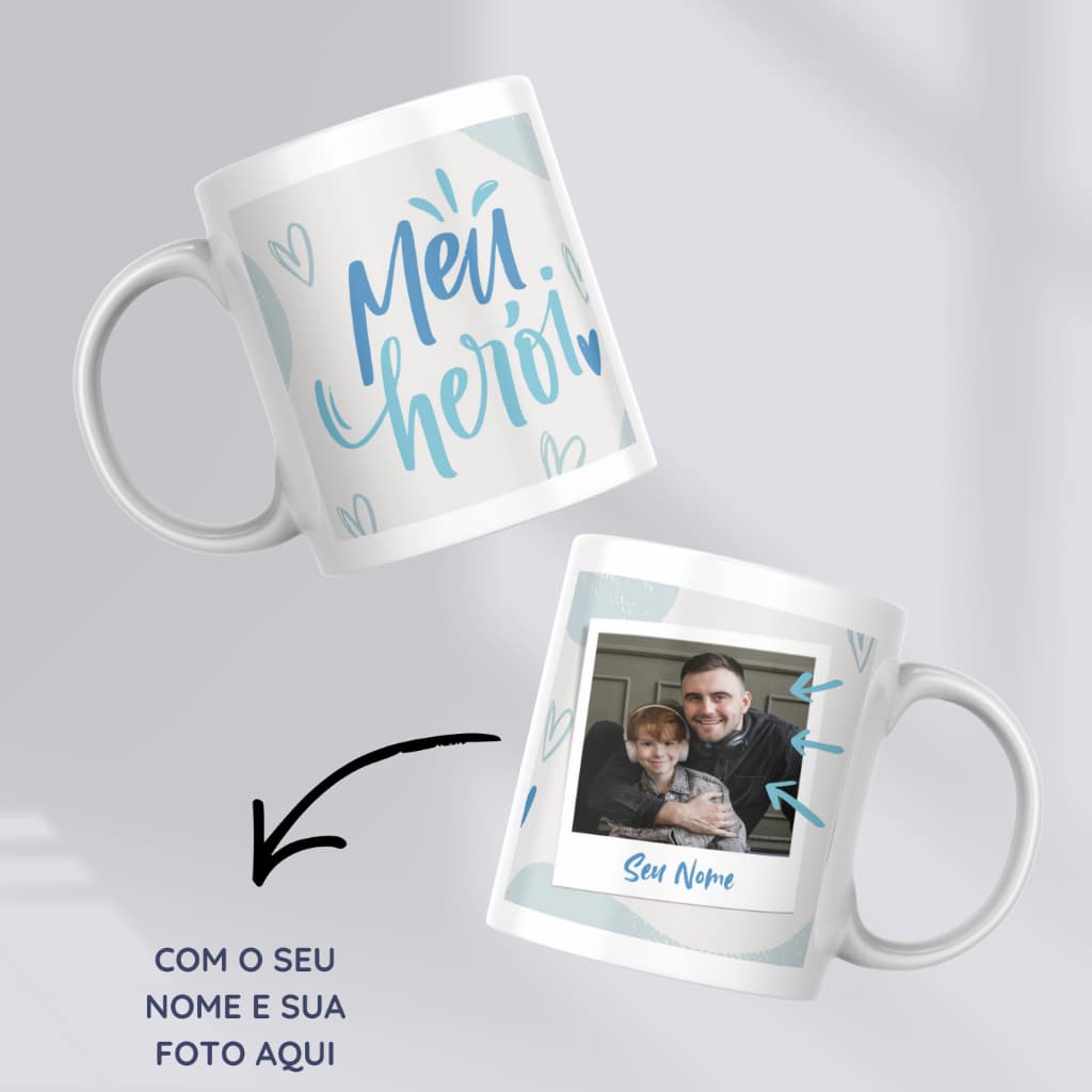 Caneca Meu Herói com Foto e Nome