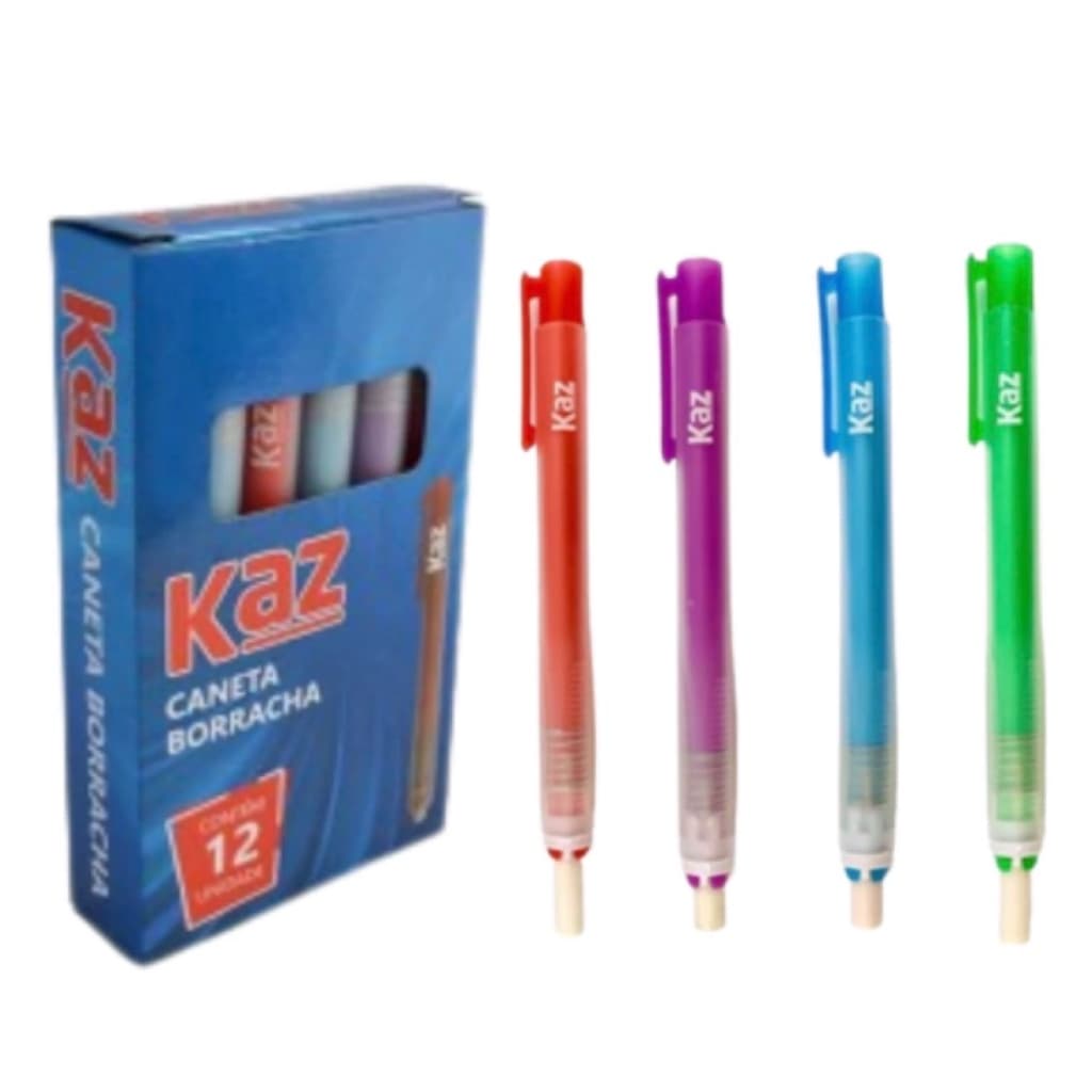 Caneta Borracha Kaz – Estojo com 12 Unidades