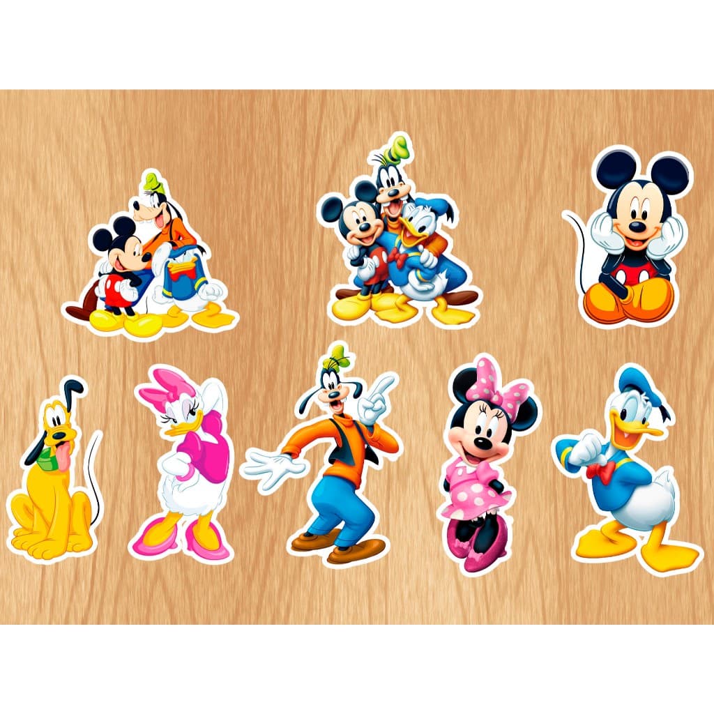 Recortes Mickey e seus amigos- Topper - Aplique - Decoração Para Tubete - Latinha - Caixinha - festa turma do Mickey