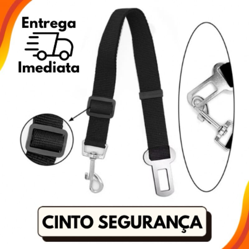 Cinto de Segurança Duplo Inter Pets para Cães ou Gatos - Material Resistente, Ajustável, Segurança Garantida
