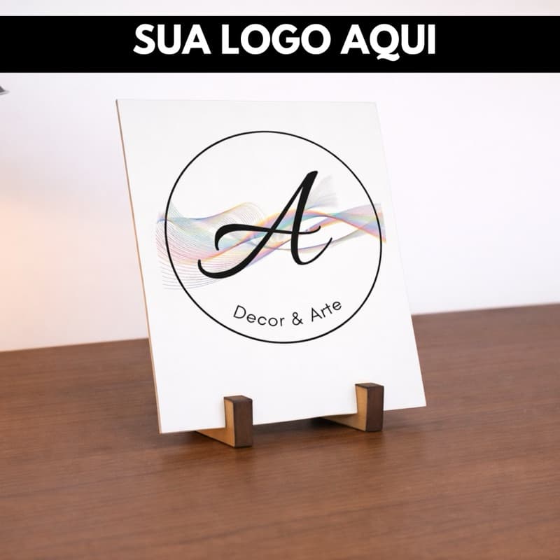 quadro de mesa com sua logo suporte de pé quadro personalizado