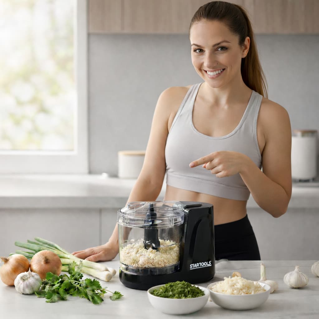 Mini Processador Triturador Elétrico Alho,Cebola,Cheiro Verde  110V ou 220V 200w 350ml