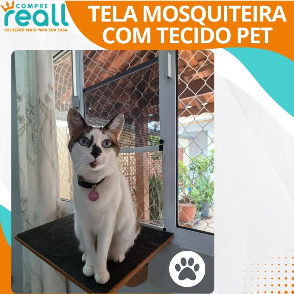 Tela Mosquiteira com Tecido Pet Reforçado Regulável 68 a 127cm x 47cm
