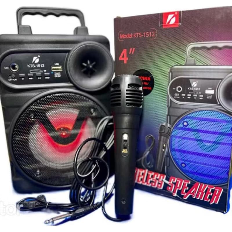 Super Caixa De Som Bluetooth Karaokê KTS 1512 Com Microfone potente