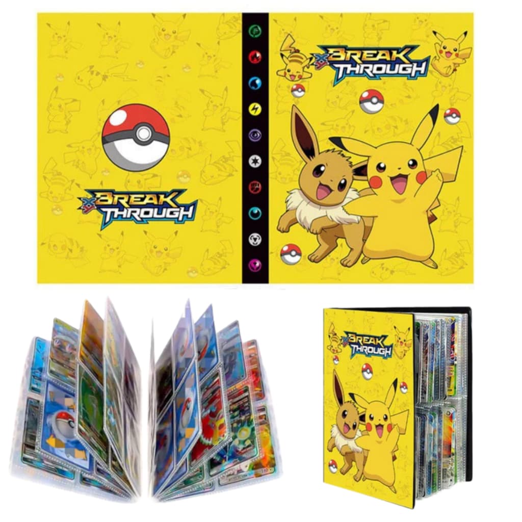 Álbum de Cartas Pokémon TCG 240 Slots Coleção Completa com Capas Sortidas Anime