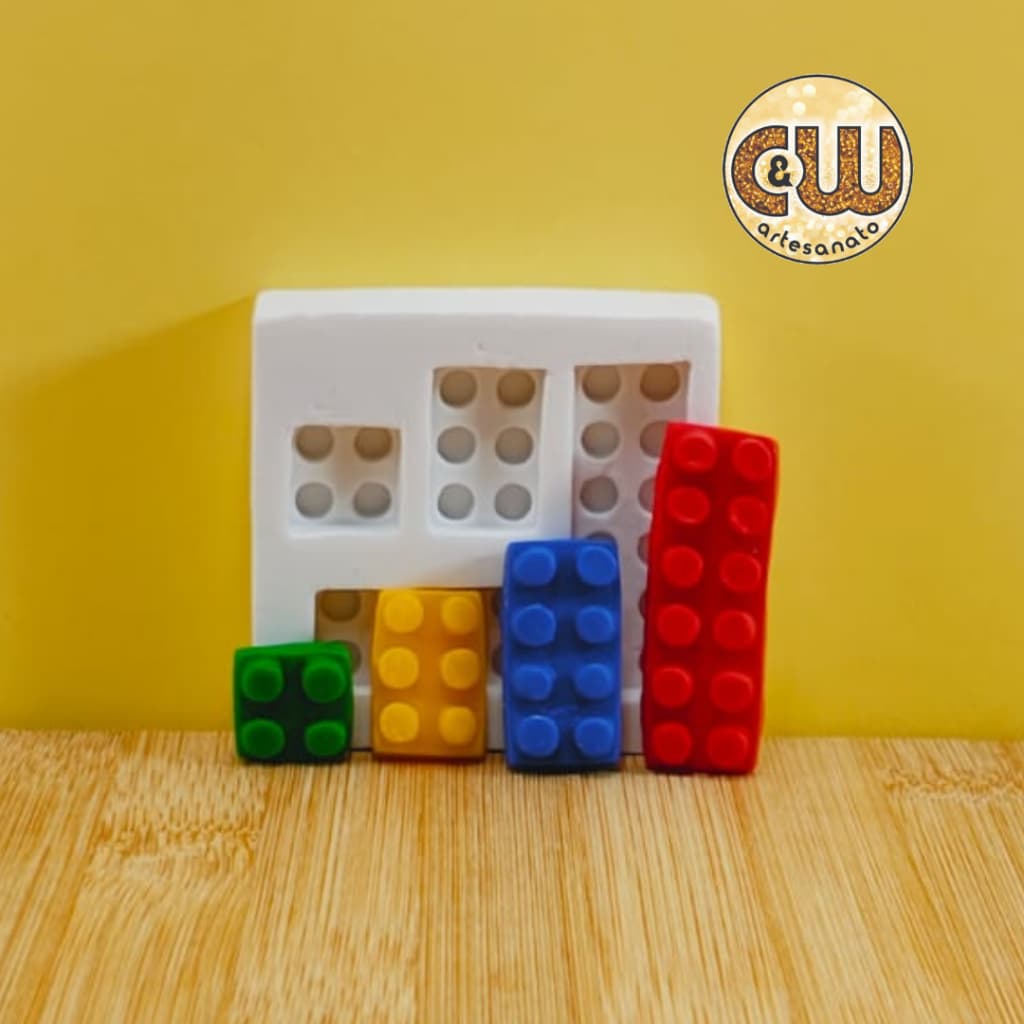Molde de Silicone Lego com 4 Brinquedo  Confeitaria e Artesanato