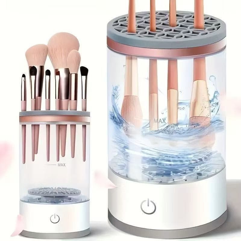 Limpador Automático De Pincéis De Maquiagem 3 em 1 – Lava, Seca e Armazena USB Recarregável