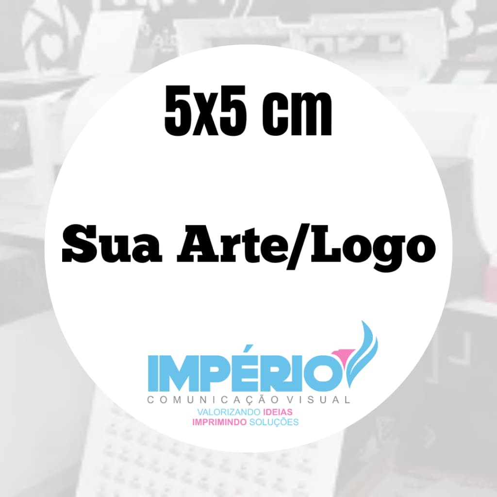 Adesivo Vinil Personalizados 5x5cm até 500 unidades Leitoso Quadrado e Redondo Resistente Durável