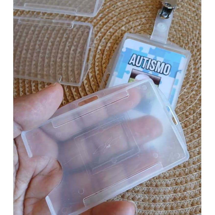 Porta Crachá Plástico Transparente Vertical e Horizontal para Cartão de Identificação | Empresa DC50