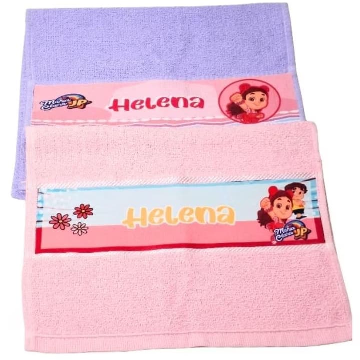 KIT 1/ 2/ 3 Toalha Lavabinho Personalizada Toalhinha de Mão Escolar para Creche Diversos Temas
