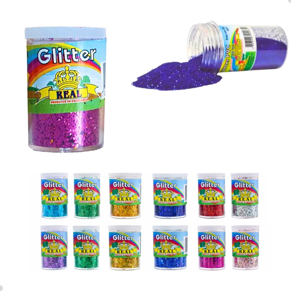 Potes Glitter Colorido Purpurina 3g Cada Potinhos Artesanato Escolar 12 Unidades
