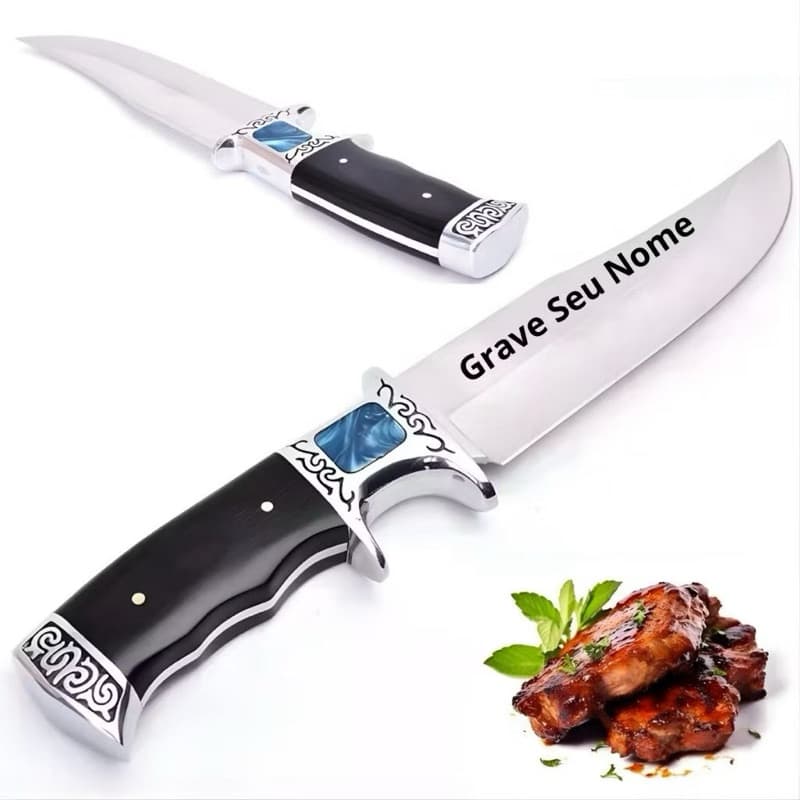 Faca Artesanais para churrasco e pesca Personalizadas a laser com sua logo e nome