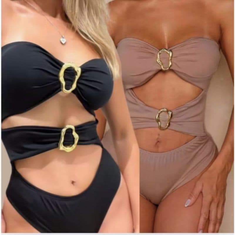 kit 2 body argola orgânica maiô feminino tomara que caia suplex premium tendência verão