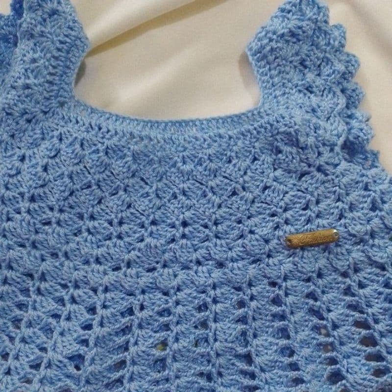 vestido de crochê bebe menina artesanal em algodão/ delicado,leve confortável/1 a 4 anos