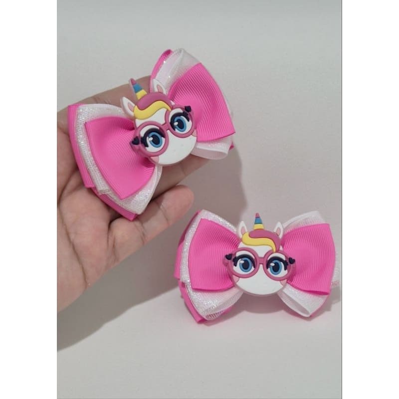 Laço Unicórnio / Par de laços/ laço médio/ laço de cabelo /laço para menina/unicórnio/acessório