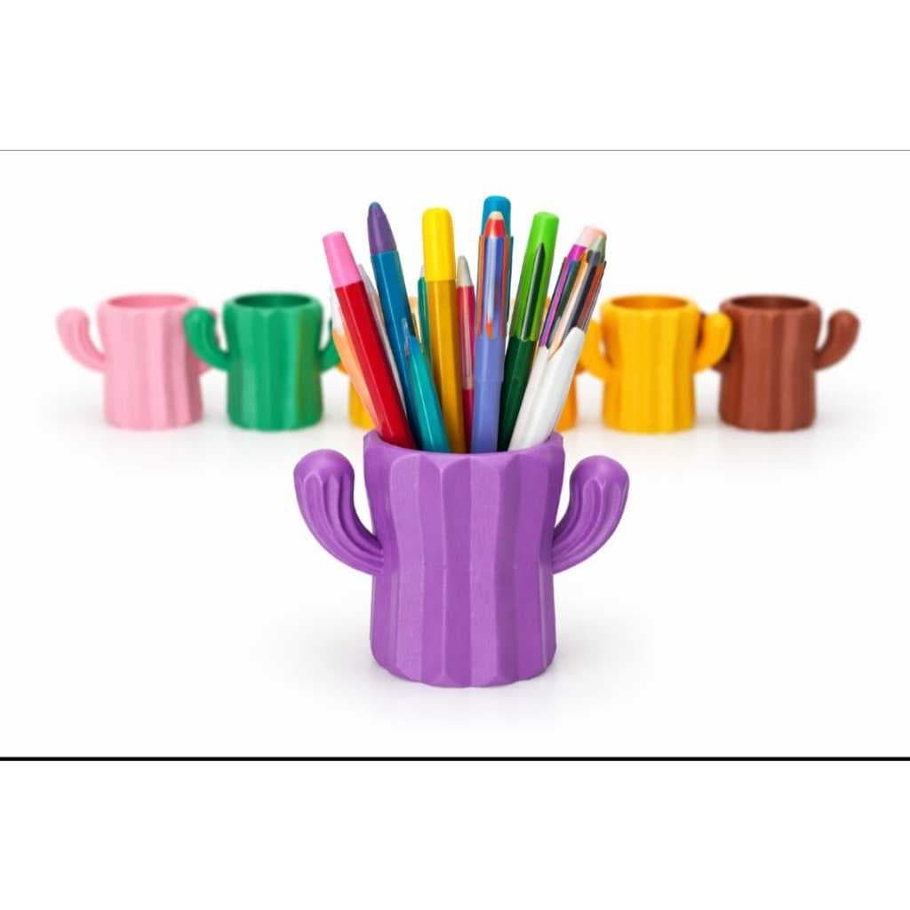 Porta Canetas Cacto 3D Organizador De Mesa Escritório Porta Lápis Decorativo Criativo