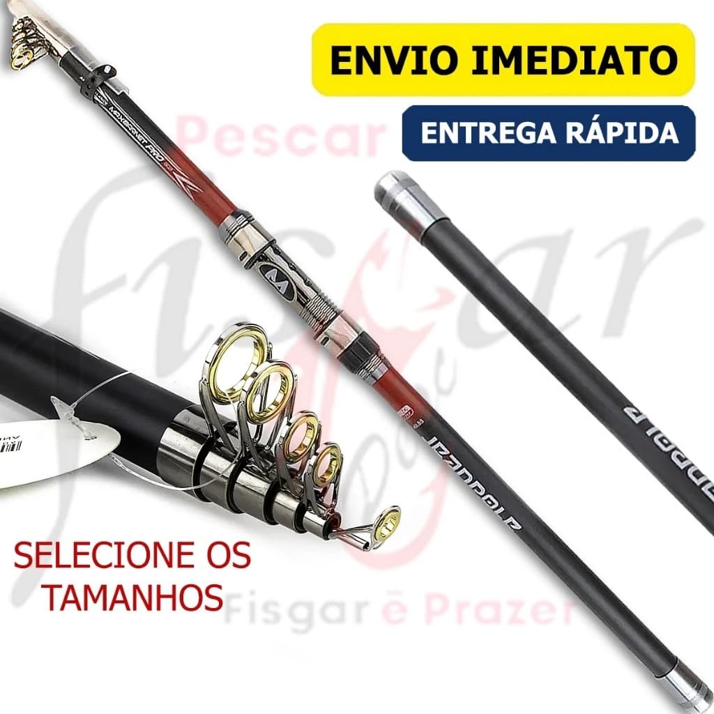 Vara de Pesca P/ Molinete Até 40Lb Fibra Carbono Ultra Resistente Super Leve Pesca Fácil Tucunaré