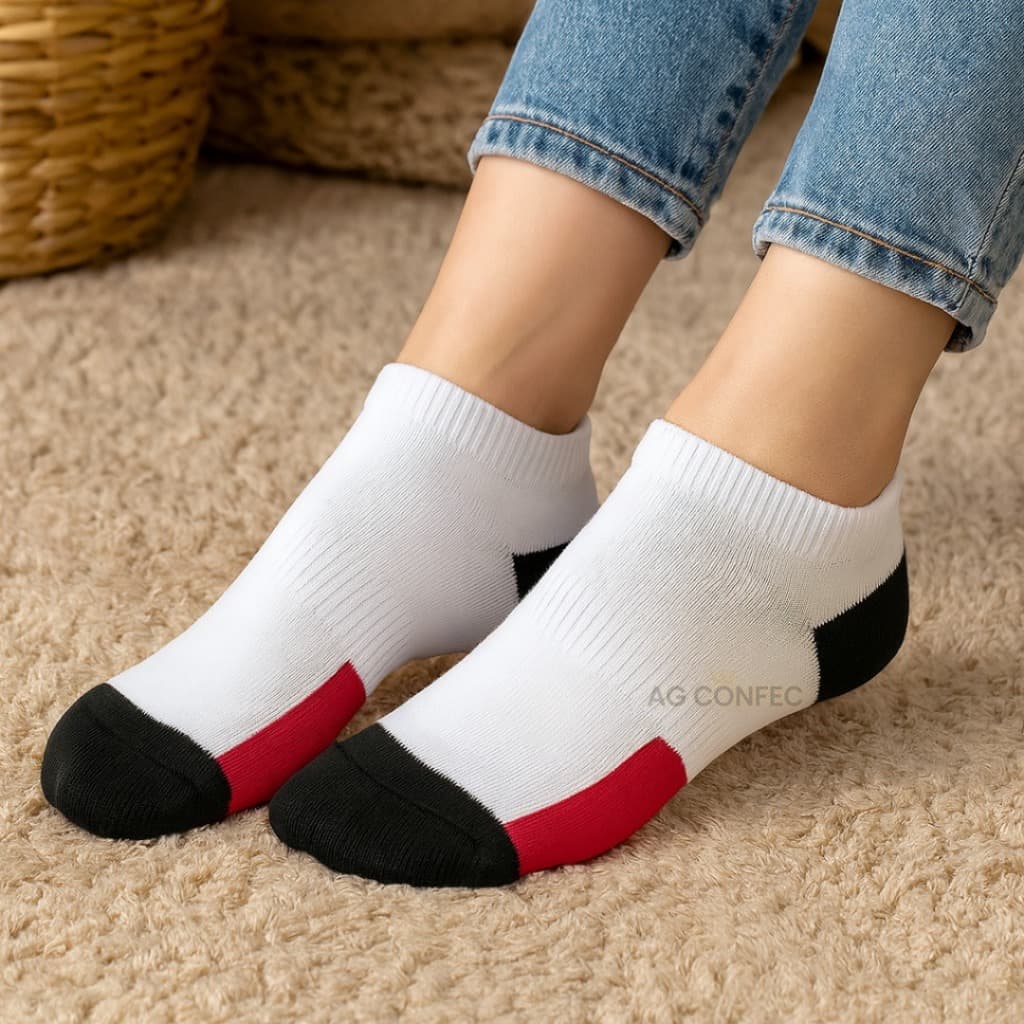 KIT COM 3 A 24 PARES DE MEIA FEMININA 100% ALGODÃO