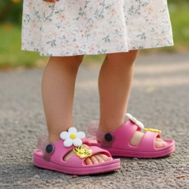 Sandalia infantil de menina abelha flor