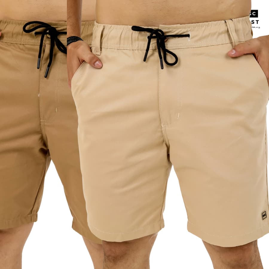 Bermuda Masculina Sarja Colorida Cós Elástico Casual  – Short Brim Elegante, Envio Imediato