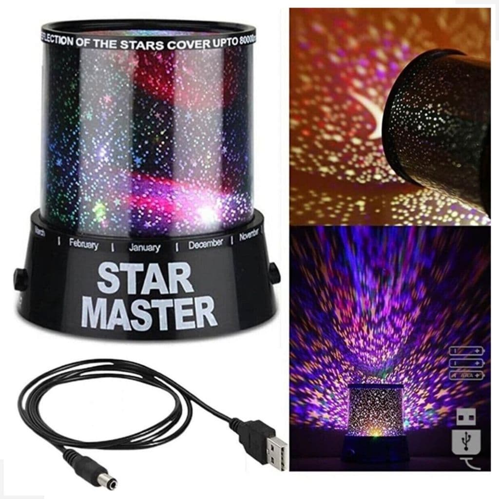 Luminária Projetor de Estrelas Abajur de Mesa Led Estelar Céu Estrelado Quarto Star Master LED