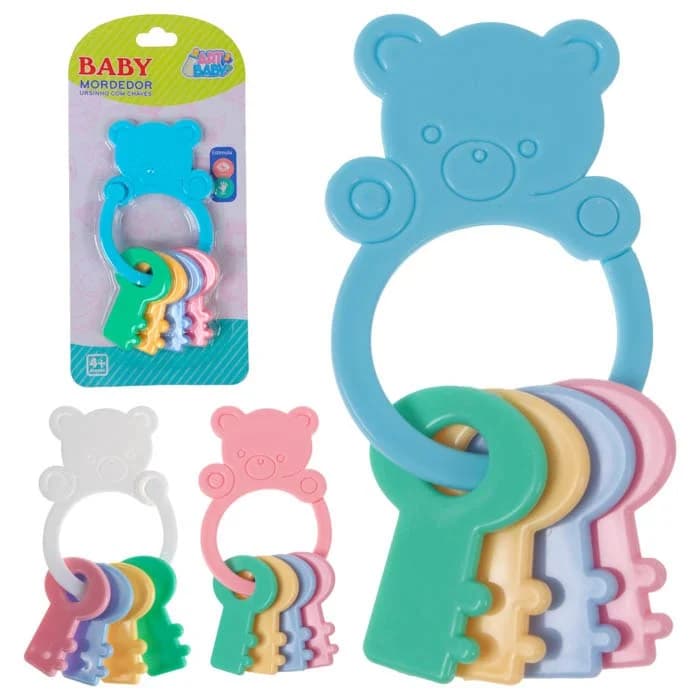 Mordedor Urso Com Chaves Para Bebes Coceira Gengiva