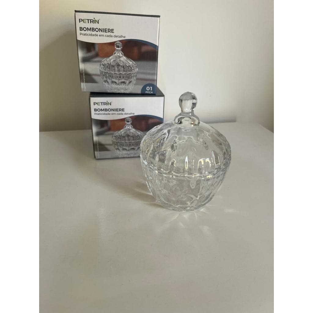 Bomboniere de Vidro com Tampa Porta Doces, Bombons e Balas Decorativo