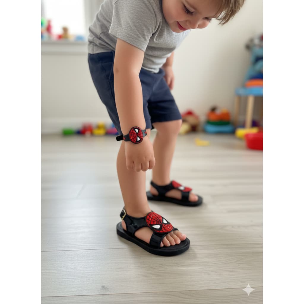 Sandália Infantil Menino Homem-Aranha Spider-Man + Pulseira Conforto e Estilo para Meninos| 18 ao 26