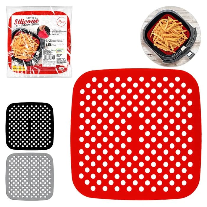 Tapete de Silicone para Air Fryer Cozinha Reutilizável Antiaderente