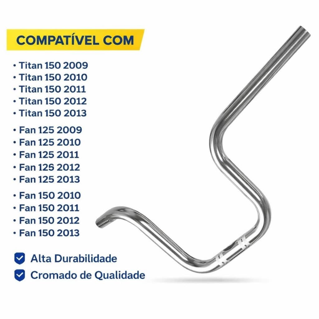 Guidão Original Titan 150 Fan 125 / 150 Cromado 2009 Até 2013  Pro Tork