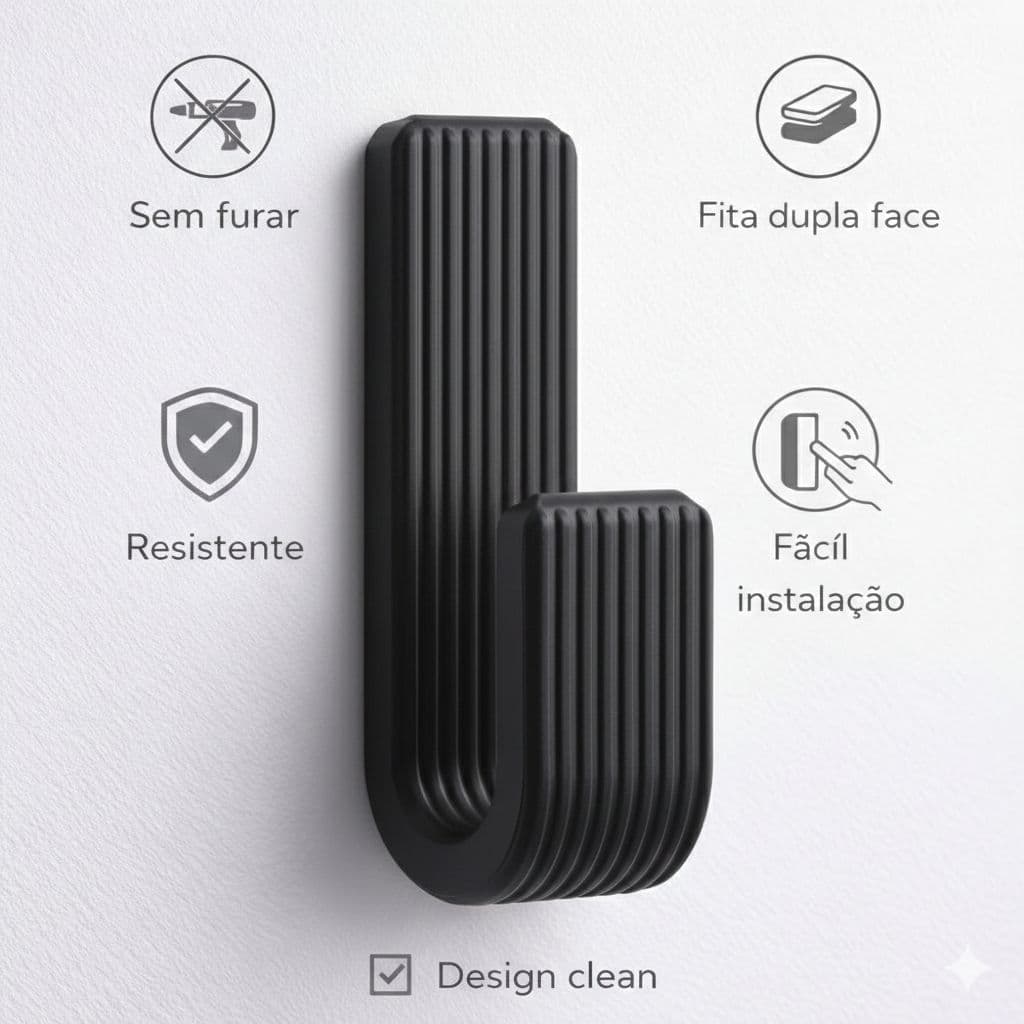 KIT Ganchos Adesivos Fortes Para Parede, Forte e Resistente Para Toalhas, Banheiro e Cozinha Sem Furo