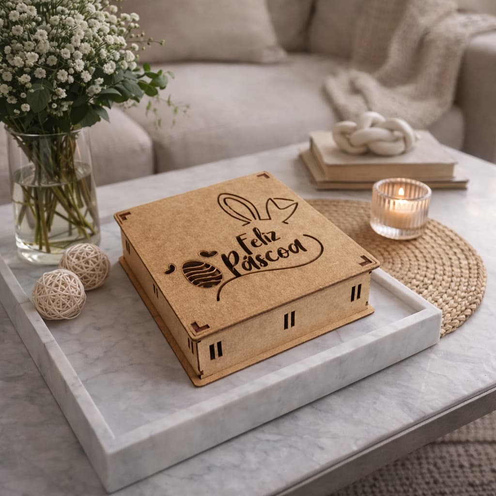 Kit  Caixas Laser Passa Fita Páscoa xx5 Mdf Presente Lembrancinha Decoração