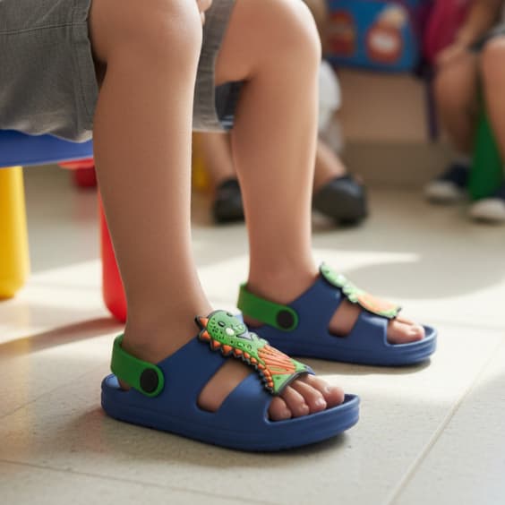Papete infantil de menino dino sandalia