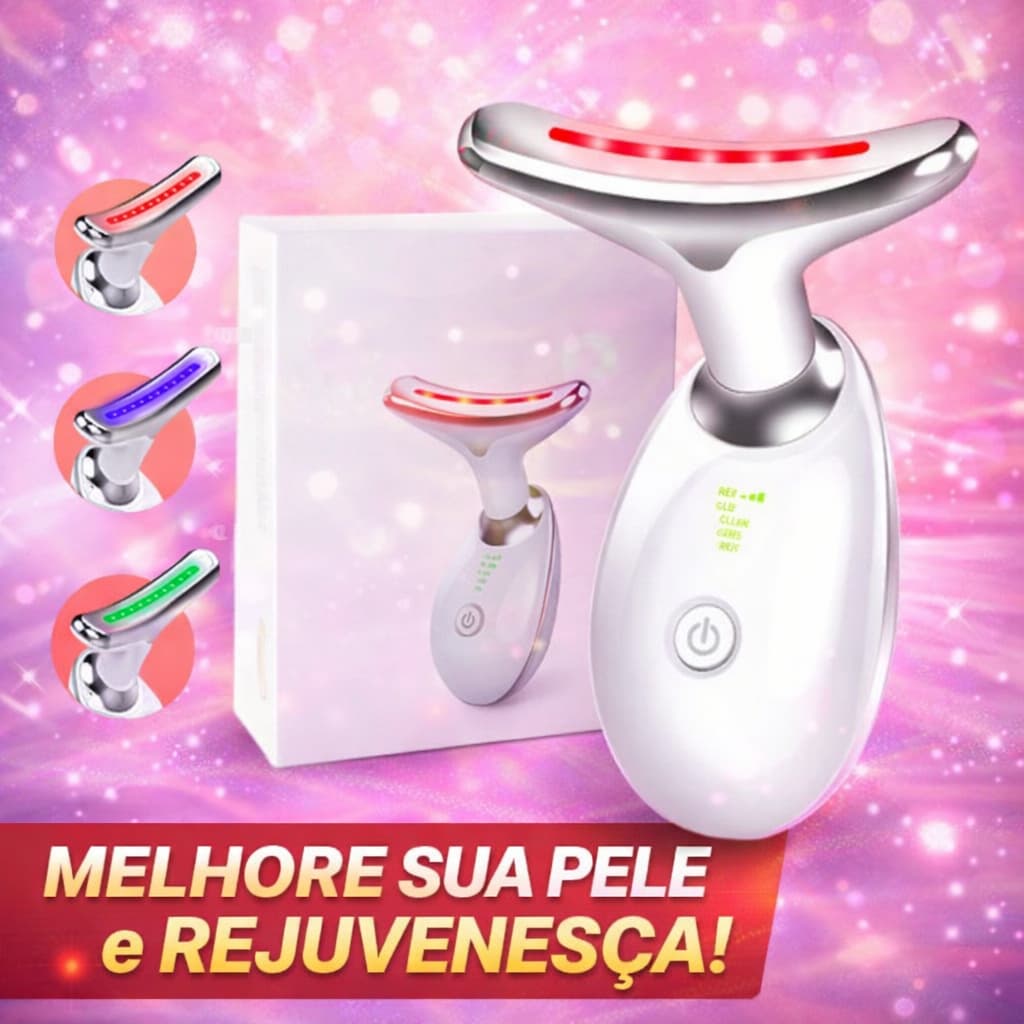 Massageador Facial  Fototerapia LED  Vibração Para Endurecimento Regeneração da Pele Cores Sortidas