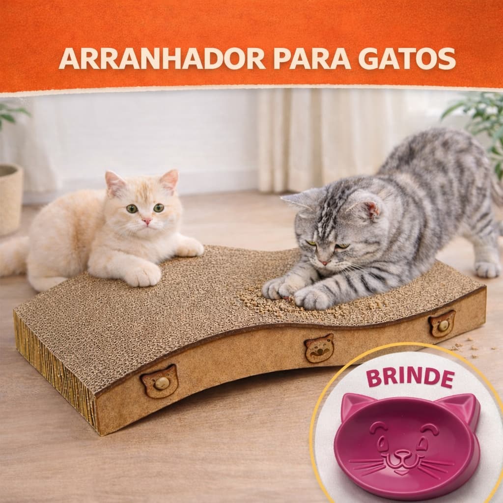 Arranhador Gato Antiestresse Resistente de Papelão e MDF