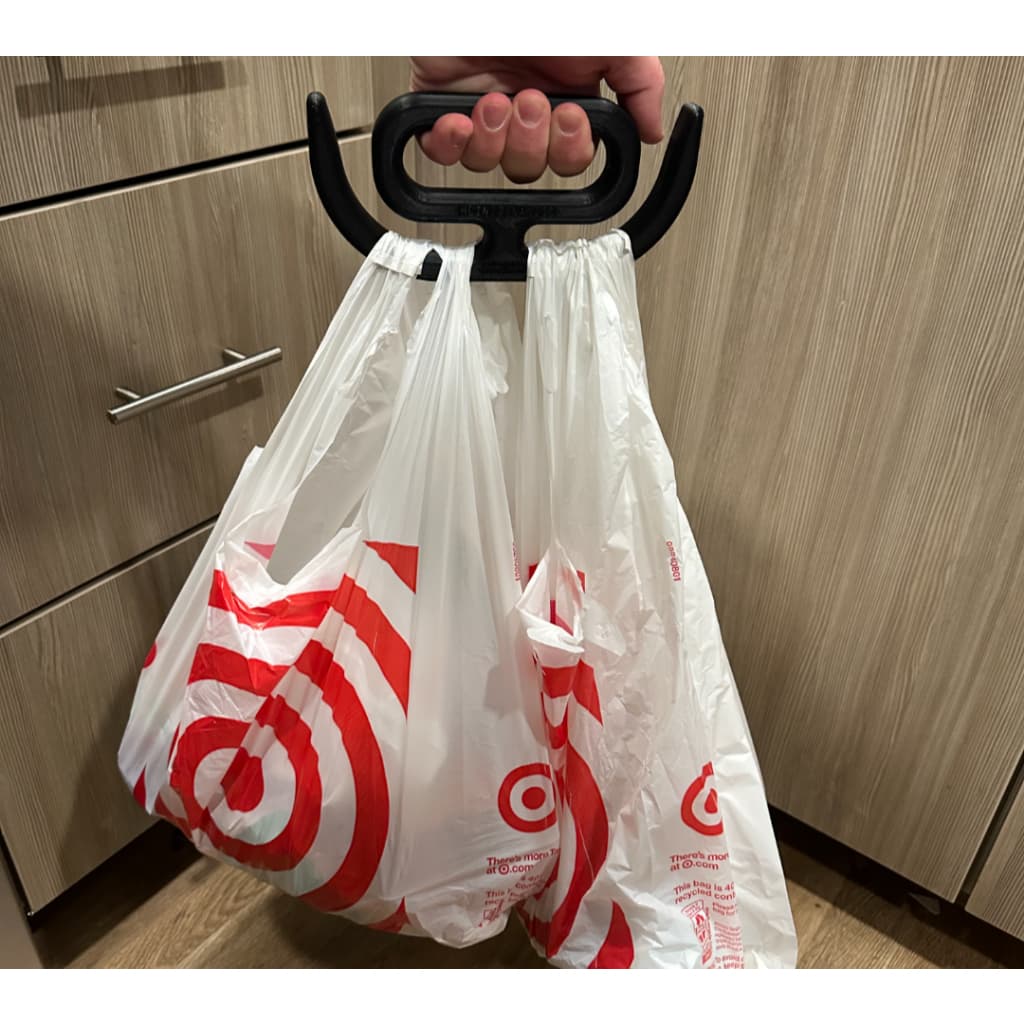 Suporte Pegador de Sacolas para Compras – Carregue Tudo em 1 Viagem Sem Machucar as Mãos
