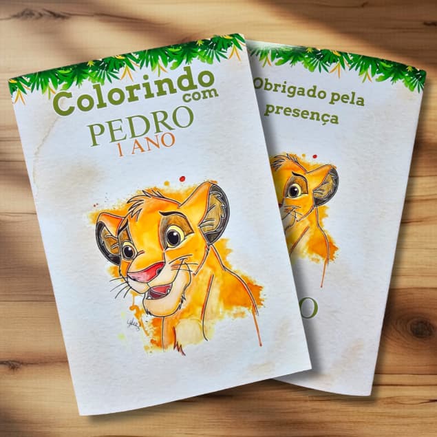 Kit Livrinhos de Colorir Personalizados • Rei Leão • Lembrancinha Festa Infantil