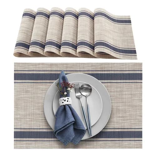 Jogo Americano PVC 6 ou 12 Unidades Estilo Americano Clássico para Cozinha Mesa Jantar Restaurante!