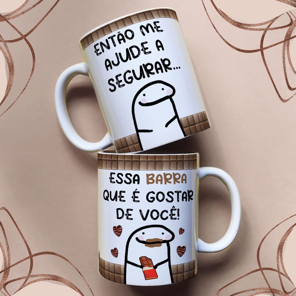 Caneca Flork Páscoa Engraçada Meme Presente Criativo Para Namorado Namorada Amigo Chocolate Páscoa Cerâmica 325ml