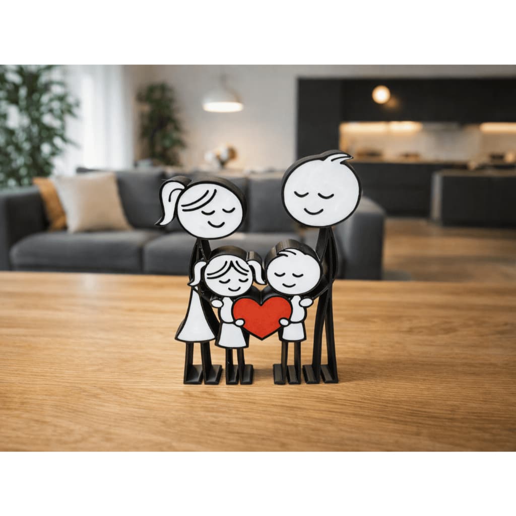 Escultura Família com Coração – Decoração Amor e União, Várias Versões