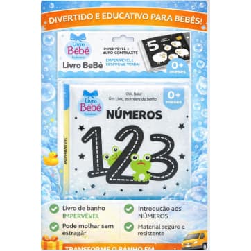 Livro de Banho – Números | Alto Contraste | Livro Bebê Todolivro | 0+ Meses