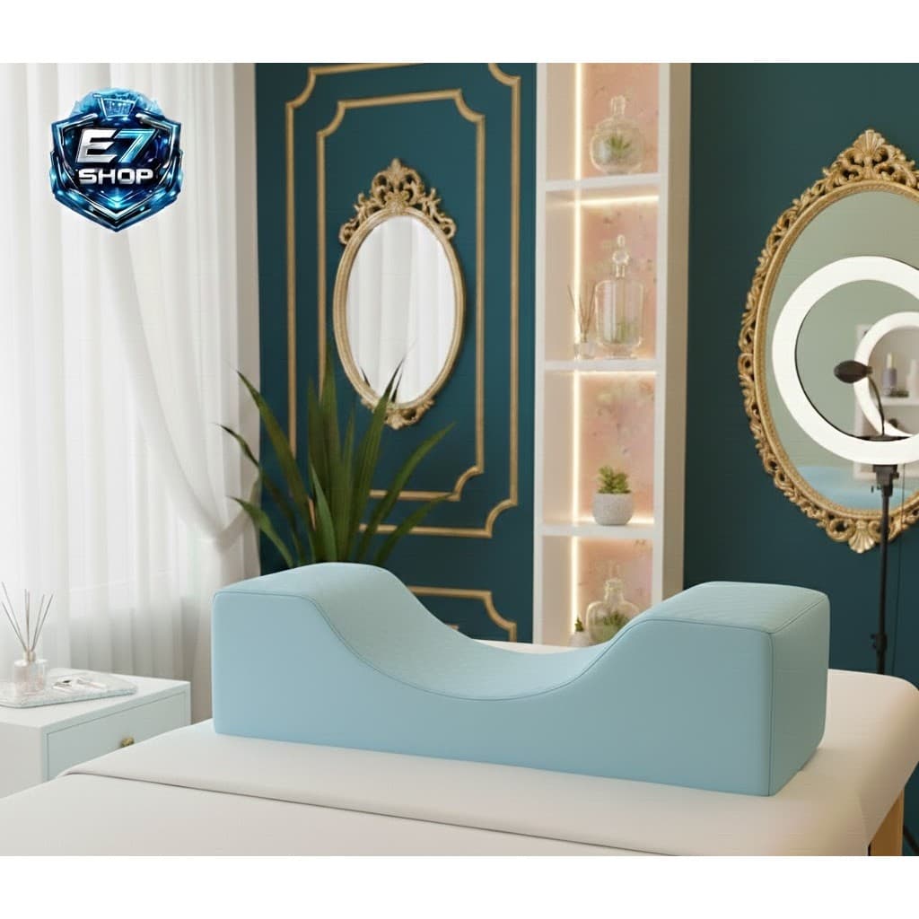 Almofada Lash Pillow Preta Travesseiro para Pescoço e Extensão de Cílios Azul bebê