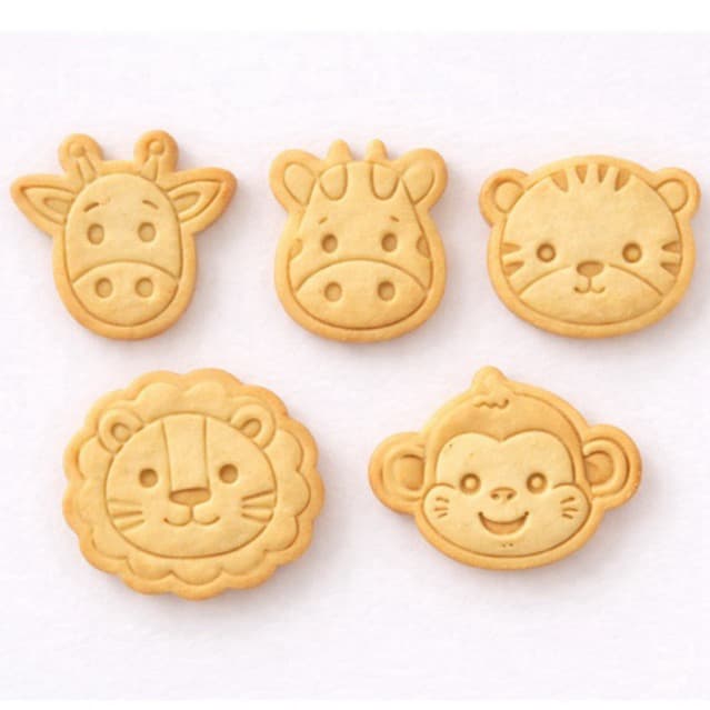 kit 5 cortadores de biscoito de safari com puxador, cortador infantil para bolo biscoito cookies massinhas